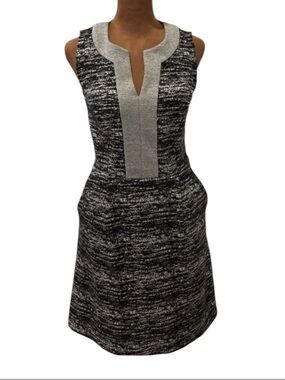 Tabitha Anthropologie Sleeveless Sheath Dress Gray Black Workwear Size S